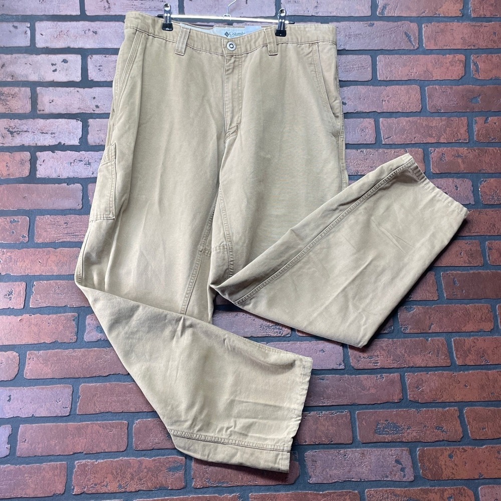 Columbia Men's‎ 36 Ridge Cloth Khaki Canvas Utility Cargo Pants Security Pockets